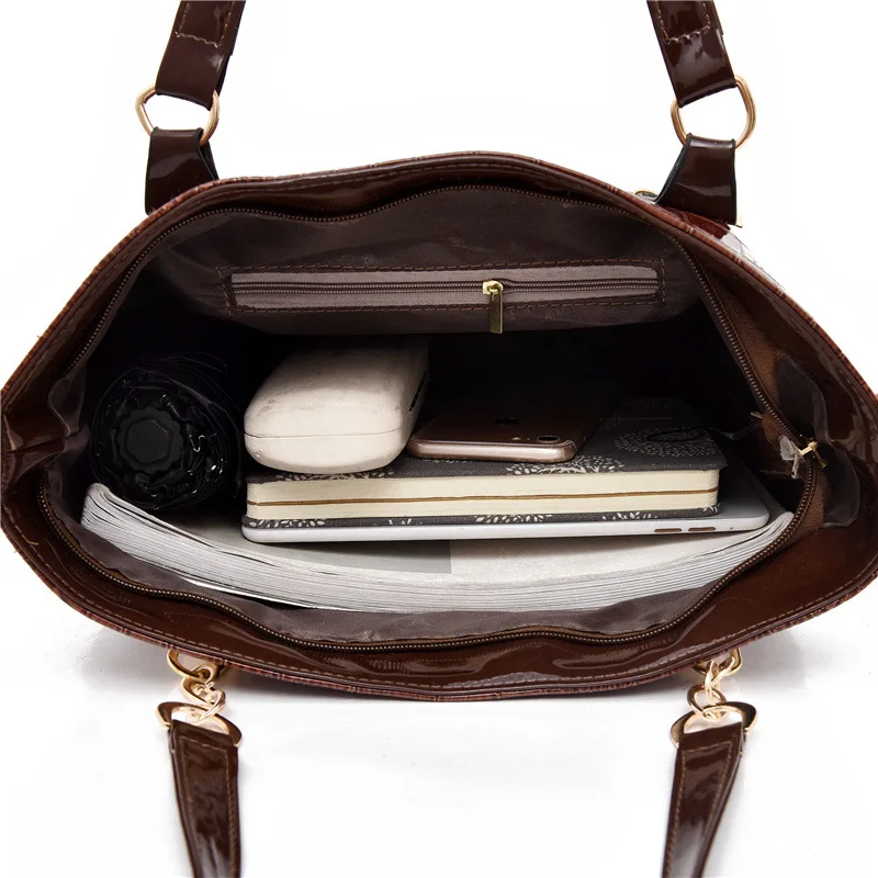 

Fashion Women Leather Handbags Casual 6 Pieces Set Shoulder Messenger Bags High Quality Ladies Large Capacity Casual Tote Bag