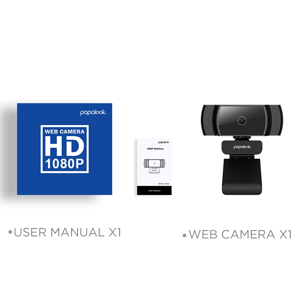 

HD 1080P Webcam, PAPALOOK AF925 Autofocus Web Camera With Microphone 5-layer Glass Len, USB Plug Webcam For Computer Mac Laptop