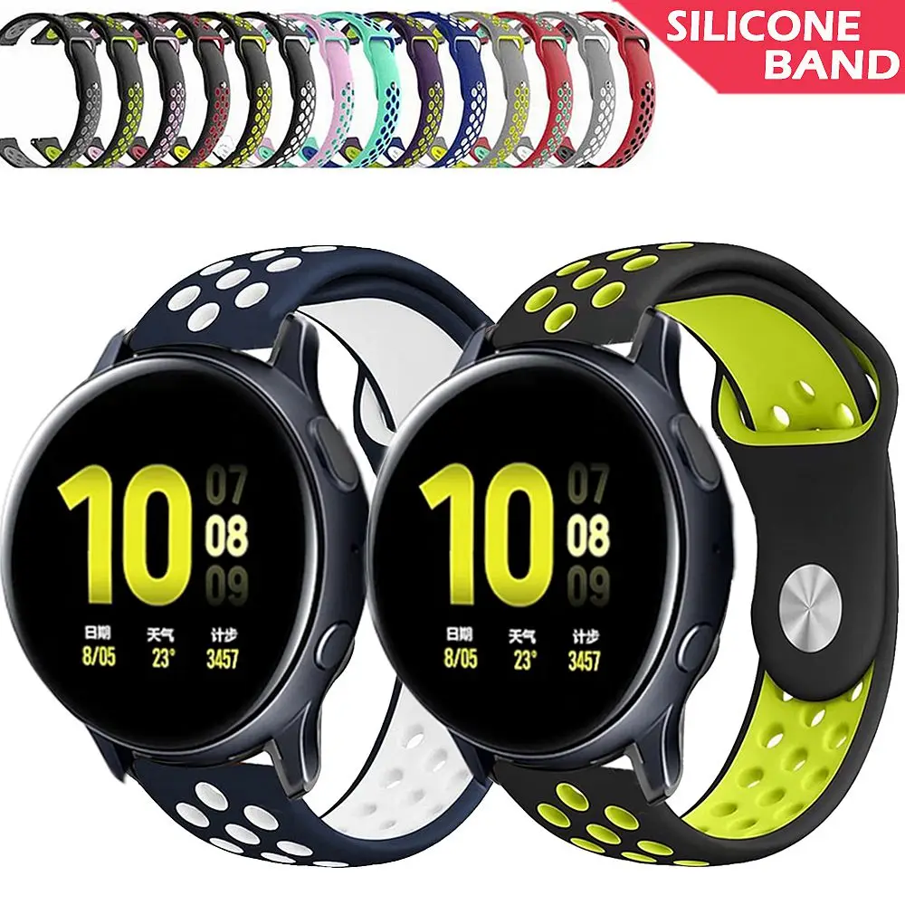 Силиконовый ремешок для часов Samsung Galaxy Watch Active 2 20 мм 40 44 умный браслет Correa Gear