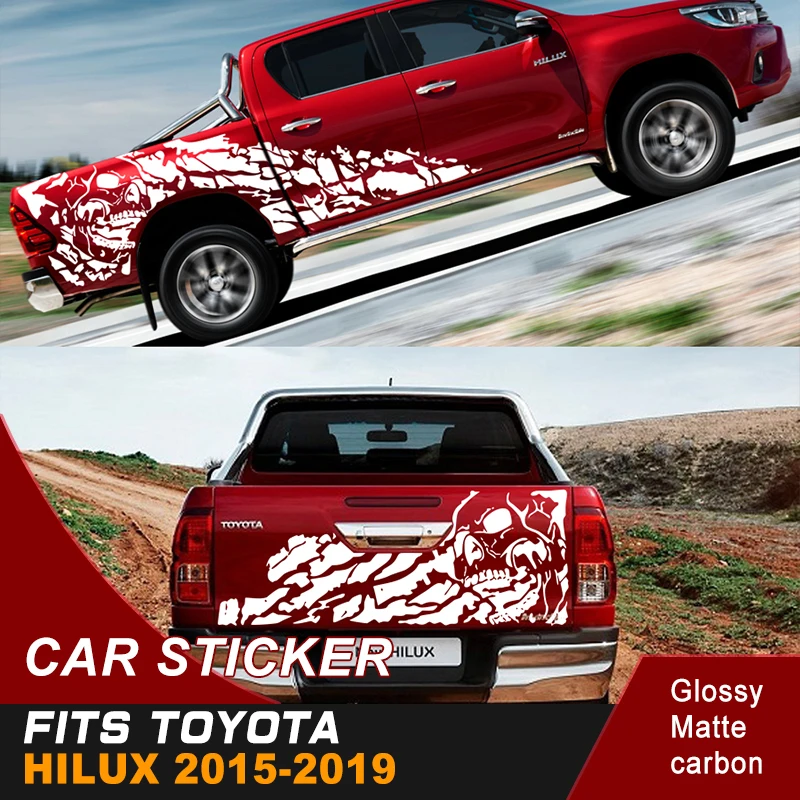Виниловая Автомобильная наклейка Graphic на заказ подходит для TOYOTA HILUX 2015 2019 Череп