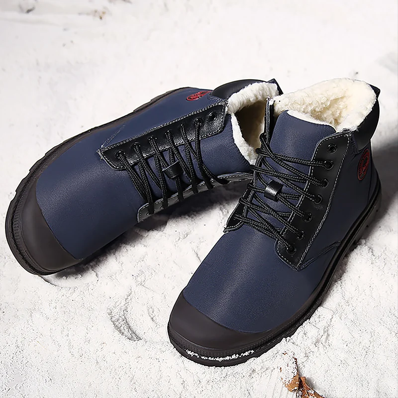 Snow boots men Plus Size 45 Men Ankle Boots Short Plush Warm Winter boots man Waterproof boots