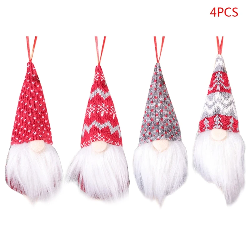 

4pcs Christmas Faceless Doll Decorations Swedish Gnome Tomte Toy Hanging Tree