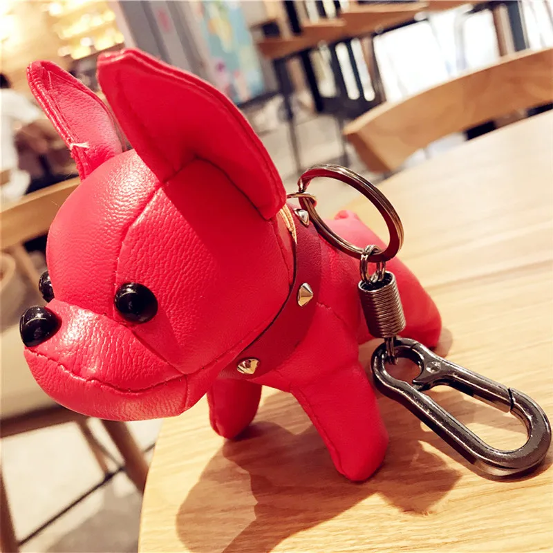 

2020 KeyChains Accessories French Bulldog Key Chain Pu Leather Dog Pendant Pendant Car Pendant Keyring Gift Woman Pet Dogfight