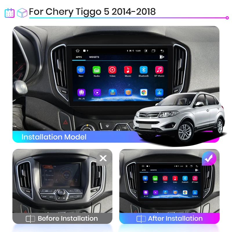 AWESAFE AI Voice 2 din Android автомобильное радио для Chery Tiggo 5 2014-2018 Carplay 4G DSP автомобильный