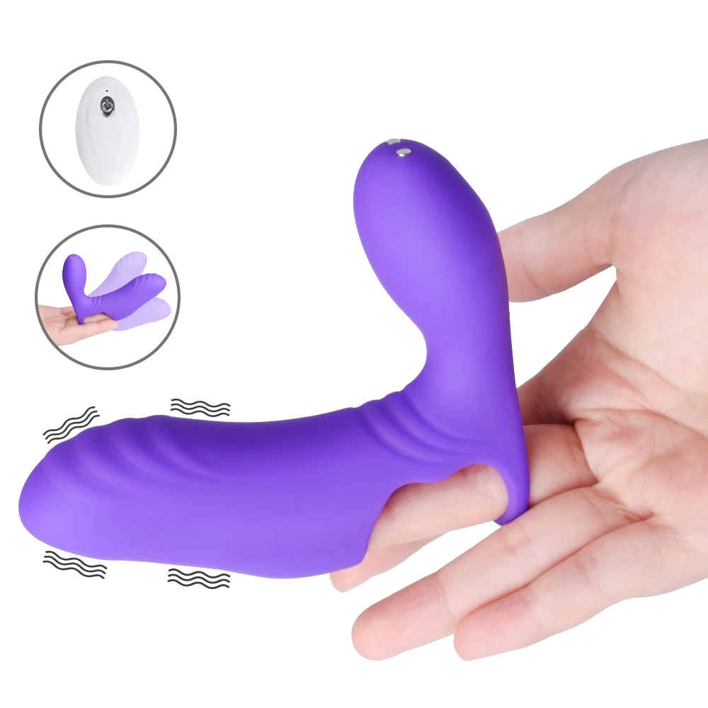 Мощный двойной вибратор для пальцев стимуляция точки G Массажная щетка клитора