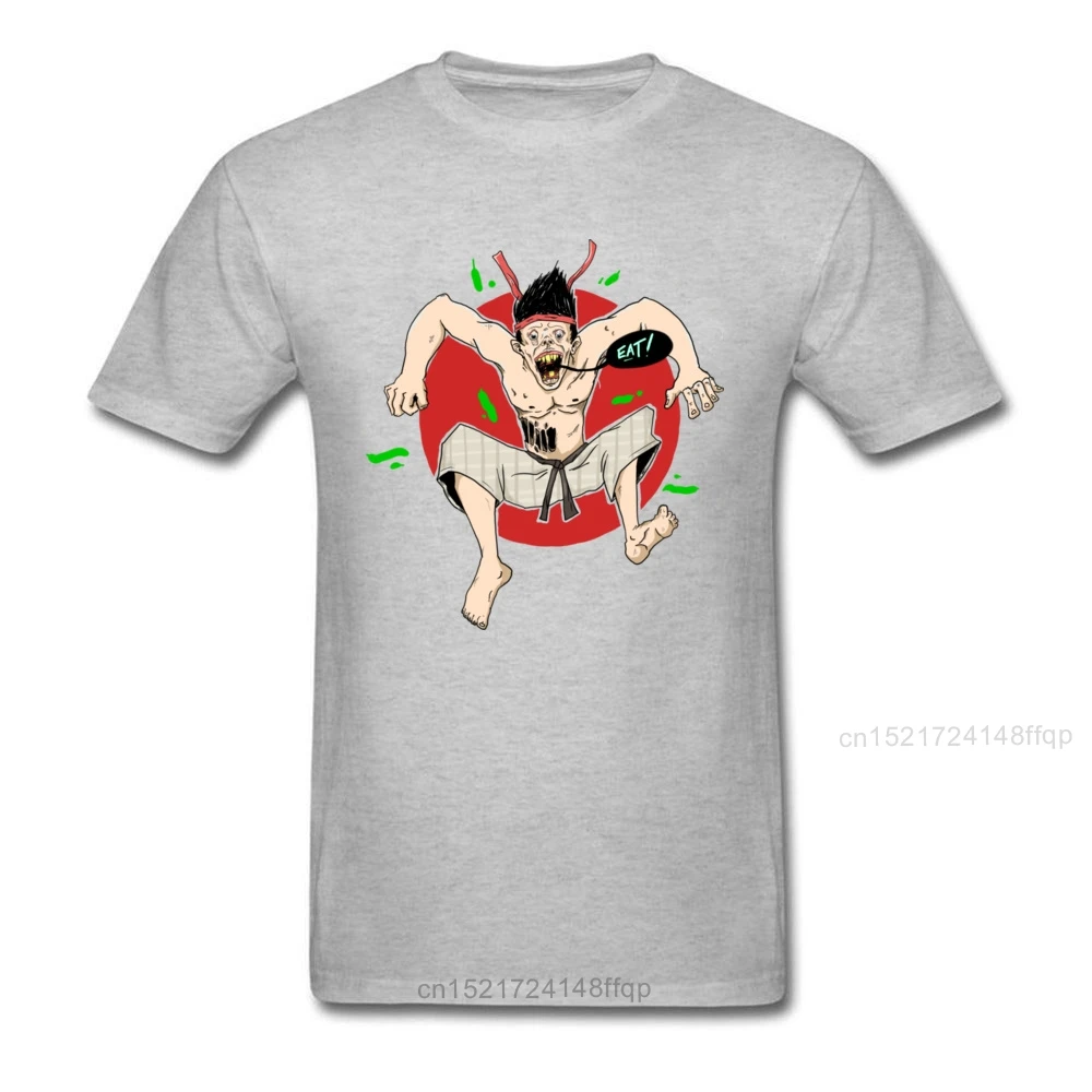 2018 Хэллоуин тхэквондо зомби едят мужчин страшный мультфильм футболка с коротким
