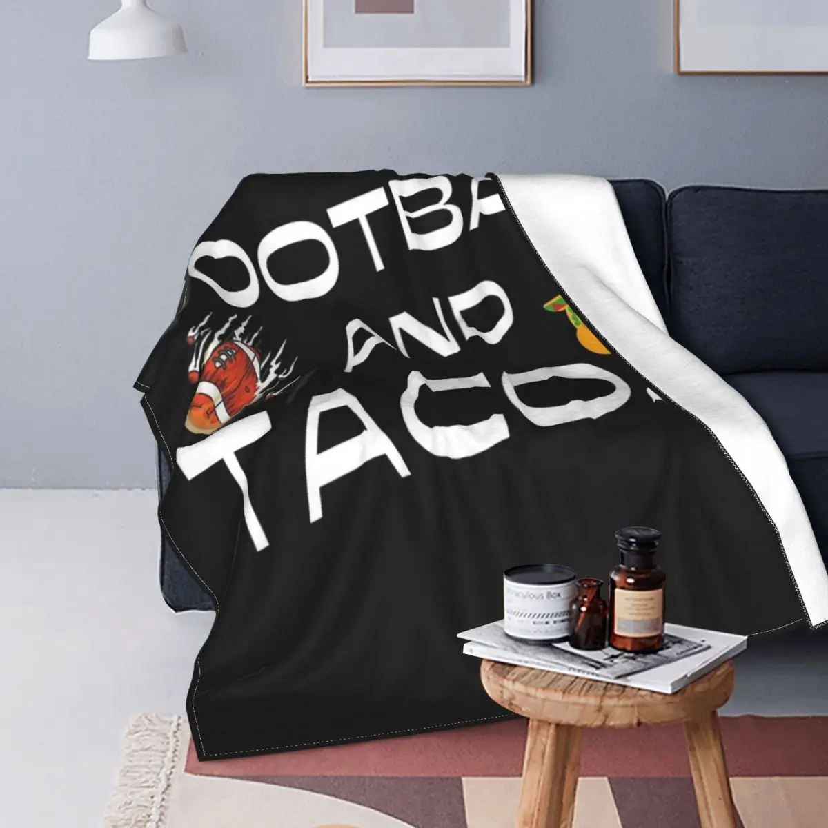 

Manta con diseño de Tacos y fútbol para niños, colcha a cuadros para cama, sofá a cuadros, alfombra de oración islámica, regalo