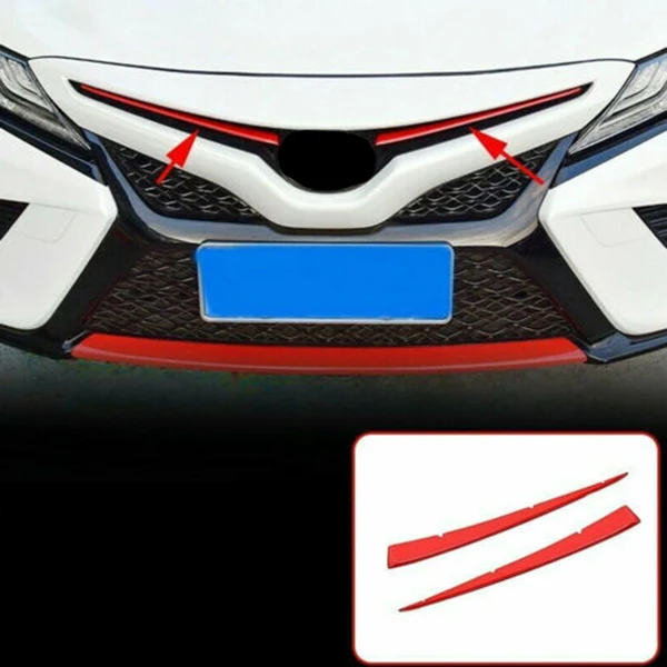 2 шт красный передний Центр решетка крышка планки для Toyota Camry 2018 2019 | Автомобили и