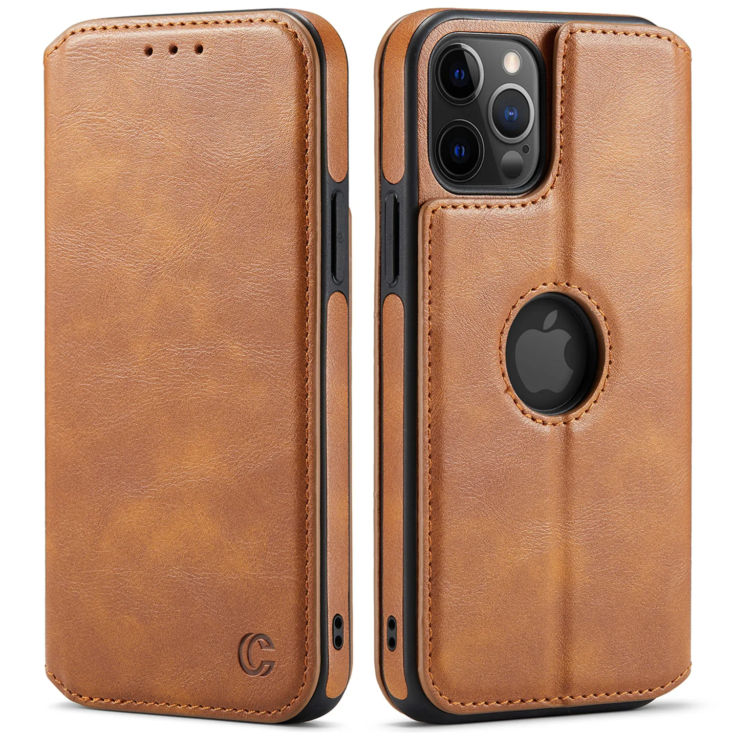 

NEW Leather Case For iPhone 13 Pro Max Wallet Case Slim Magnetic Flip Cover For iPhone 13 12 11 Leather Case with Thin Kickstand
