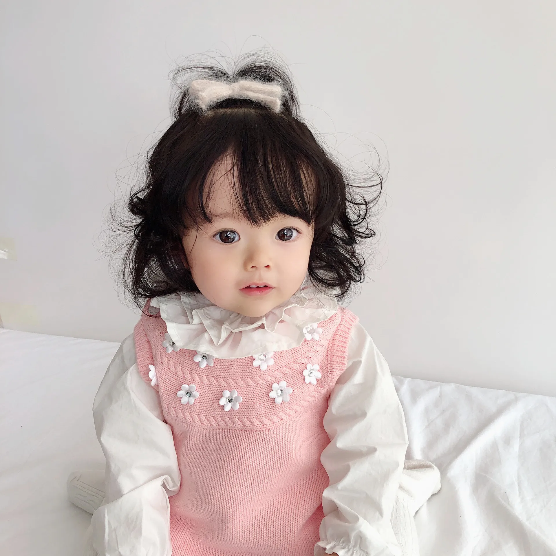 Свитер для маленьких девочек Весенняя вязаная одежда из чистого хлопка Детский