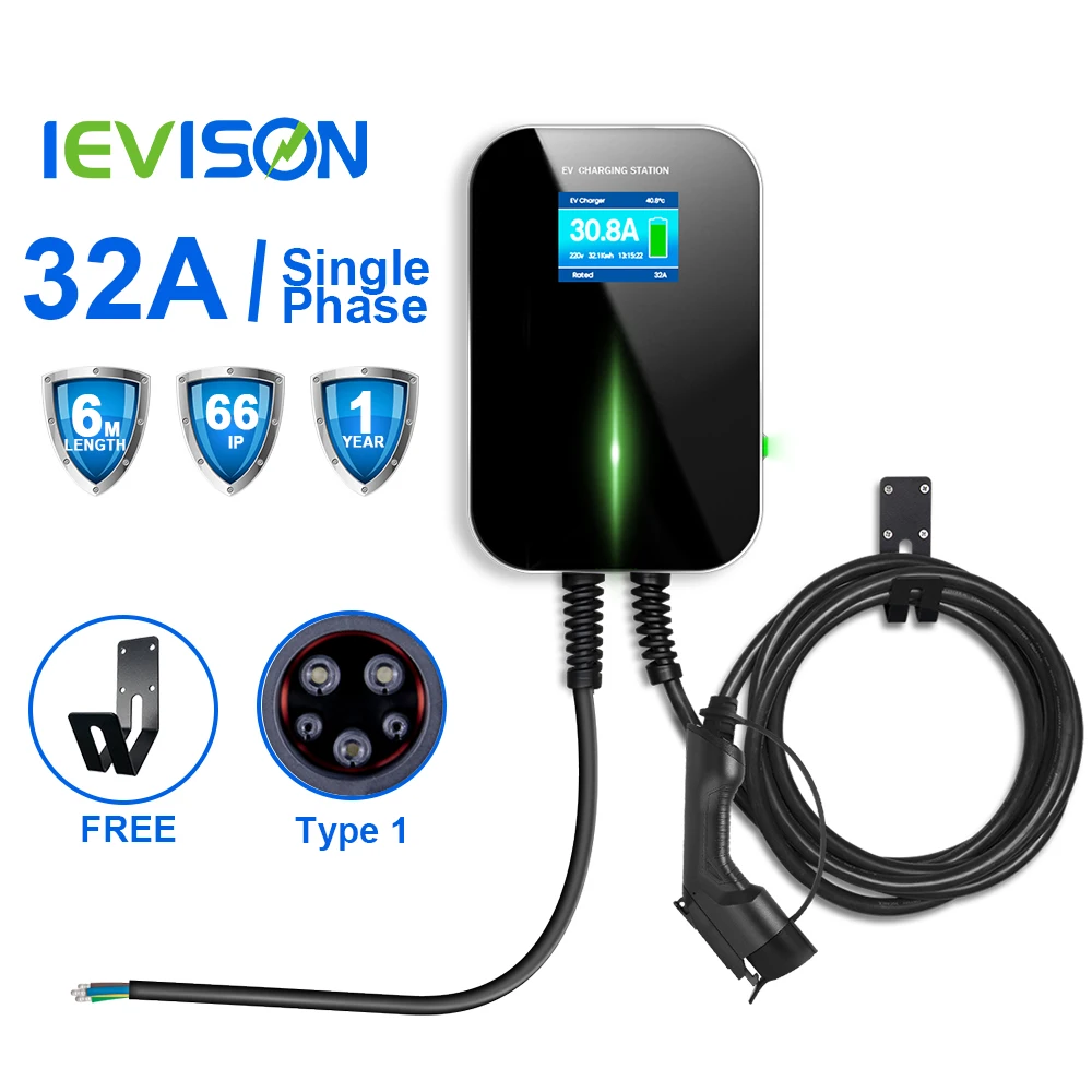 Однофазное зарядное устройство EVISON для электромобиля 32 А настенное EVSE Wallbox 7 кВт с