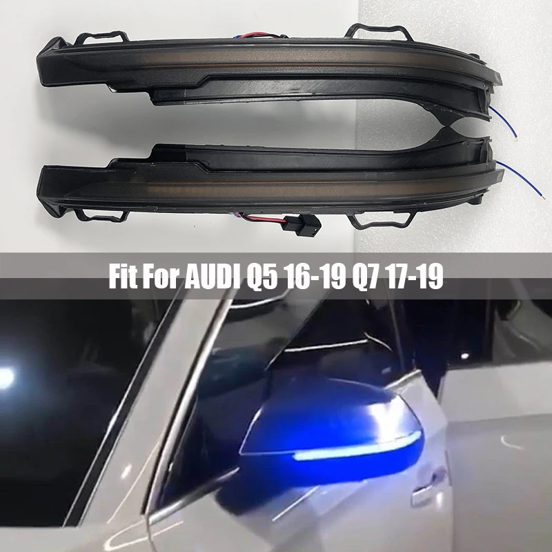 LED Side Wing Mirror Indicator Blinker For Audi Q5 FY 2018 2019 Q7 4M 2016 2017 Light Sequential Dynamic Turn Signal Lamp | Автомобили и