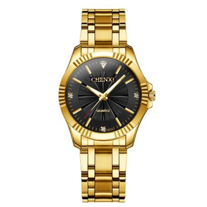 

Часы наручные Chenxi женские кварцевые, роскошные золотистые, из нержавеющей стали