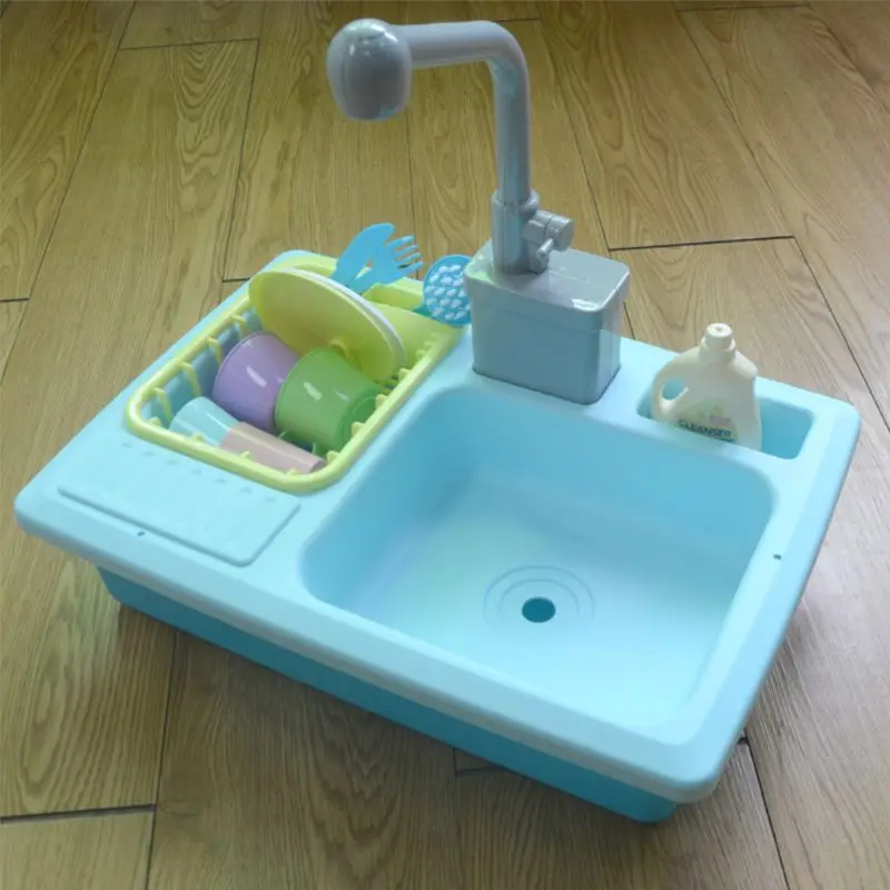 

1Set Plastic Simulation Electric Dishwasher Sink Pretend Play Kitchen Toys Children Kids Puzzle Early Education Toy