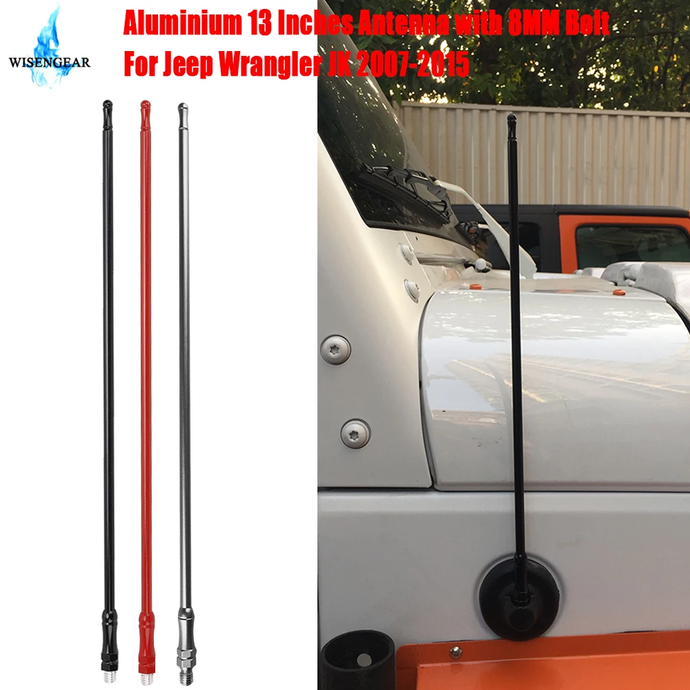 1" AM FM сигнал антенна радио Усилитель антенна мачта для Jeep Wrangler JK 2007- Автомобильная металлическая антенна хлыст прием 8 мм болт