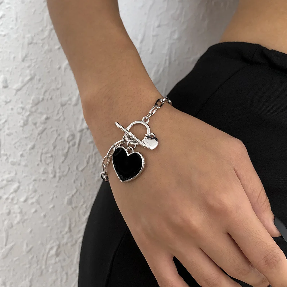 

Bracelets for Women Dark Bracelet Female Minority Simple Buckle Love Bracelet Ins Style Personality Hipster Accessories Wholesal