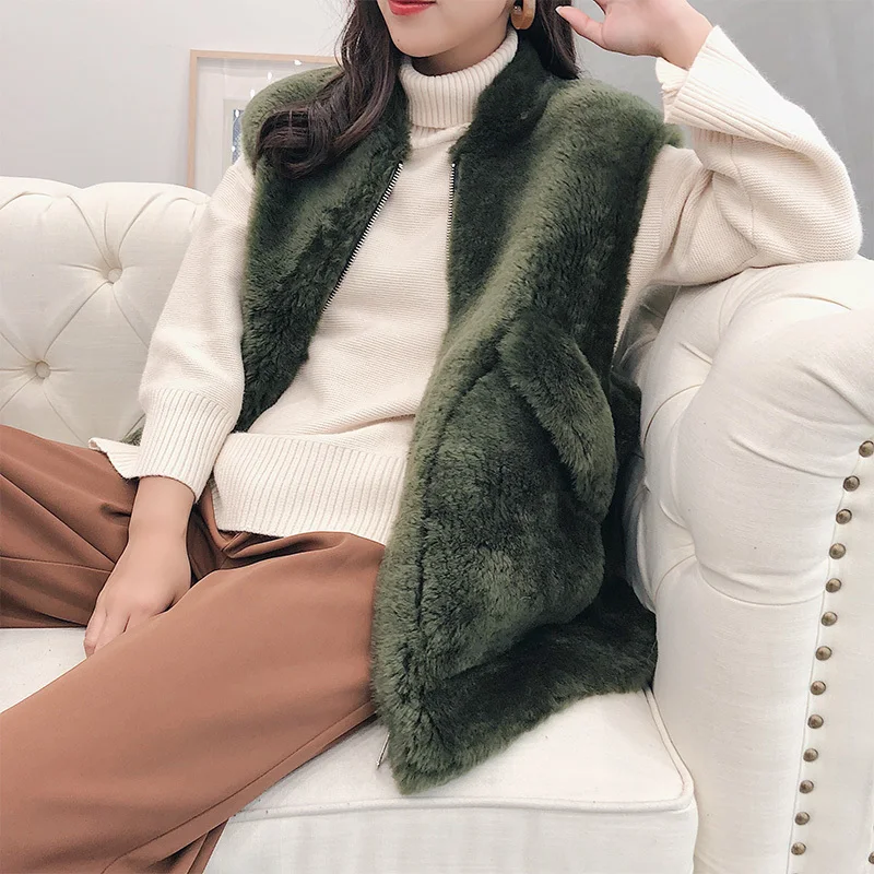 100% натуральная мериносовая шерсть меховой жилет для женщин зимнее шерстяное