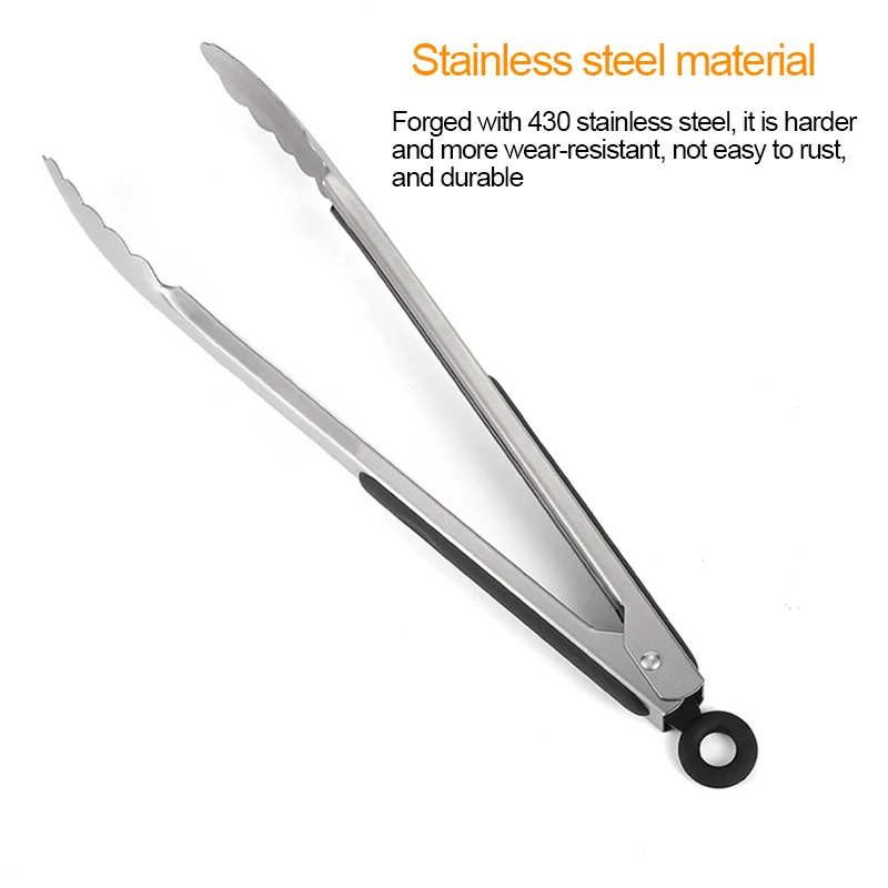 7/9/12/14/16 Inch BBQ Grilling Tong Salad Cake Dessert Serving Food Tongs Stainless Steel Barbecue Clips Clamp Baking Tool | Дом и сад