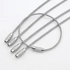 10 шт. 1,52 мм EDC брелок тег веревка Проволока из нержавеющей стали кабель петля винт устройство блокировки кольцо для ключей круг лагерь фитинги