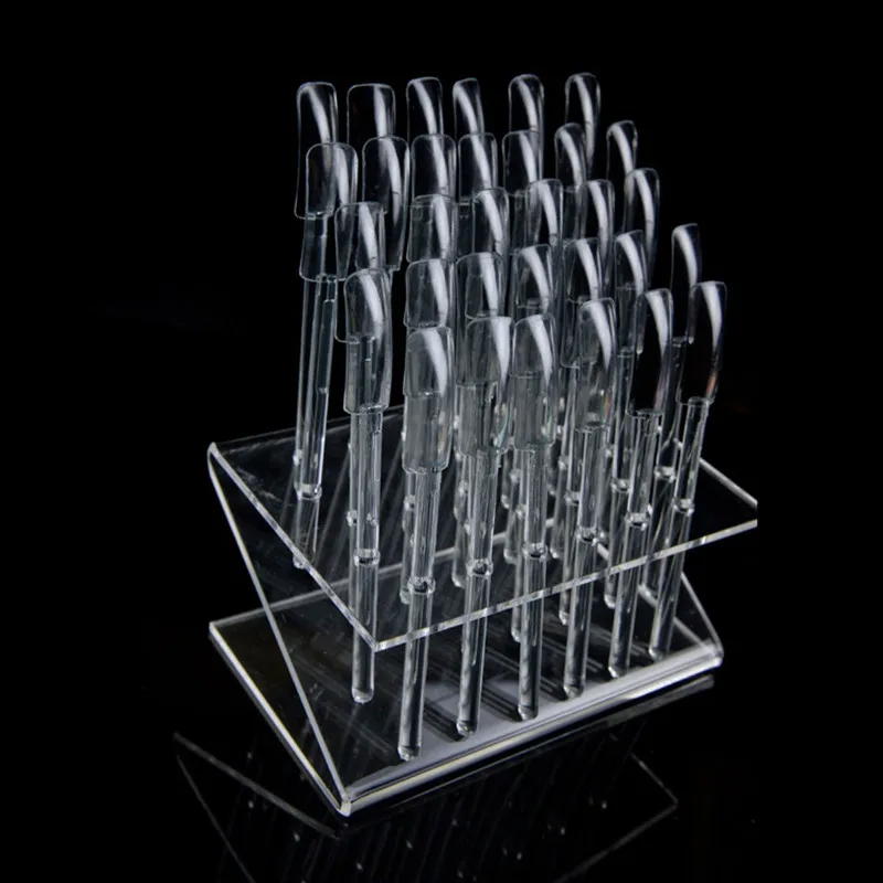 

1 шт. инструмент для дизайна ногтей с 32 отверстиями прозрачный дисплей для ногтей часы стенд демонстрация полка для лака для ногтей трениров...