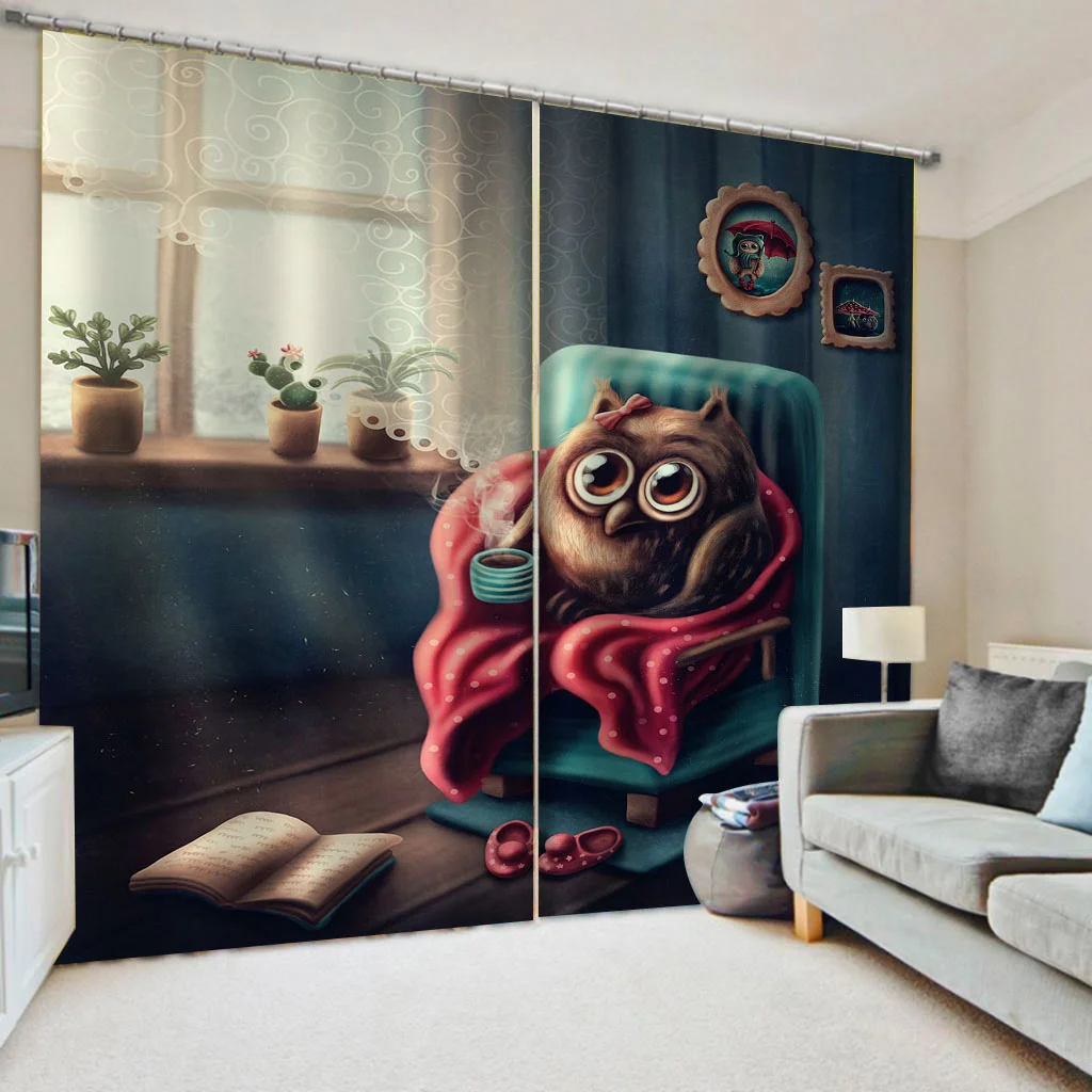 

Home Decoration 3D Blackout Curtain The Living Room Bedroom Curtain Decoration Animal Printing Cortinas Drapes