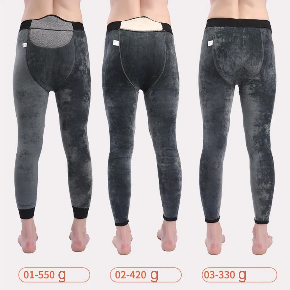 

hot 4XL 500g Velvet Thick Winter Mens Leggings Tight Men's Long Johns Plus Size Tights Male Thermal Warm Pants Underwear man 632