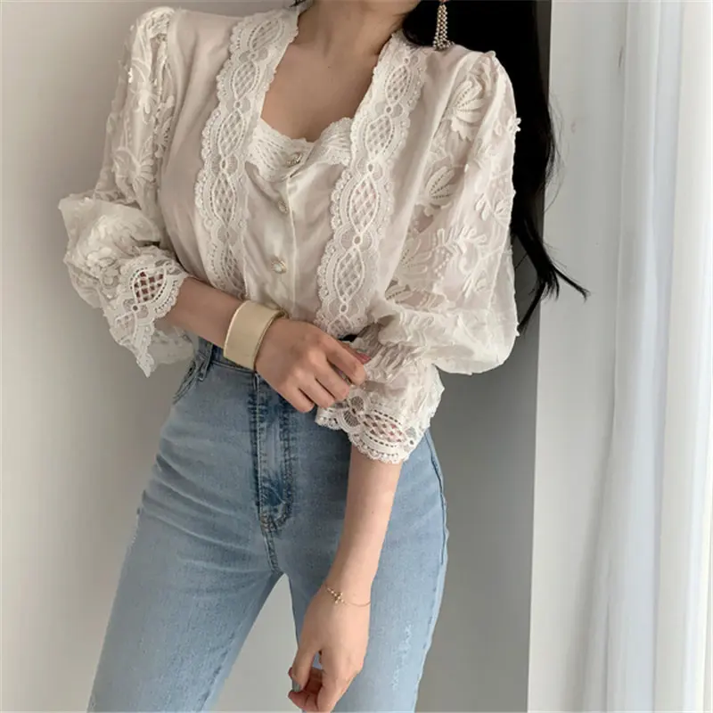 Женская винтажная офисная рубашка Alien Kitty Повседневная Свободная универсальная с