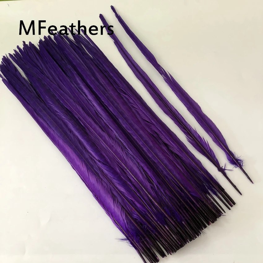 purple 100 шт Черный Цвет ringneck перо из хвоста фазана обесцвеченные и окрашенные перья фазана карнавал Showgirl Backpieces - Цвет: purple