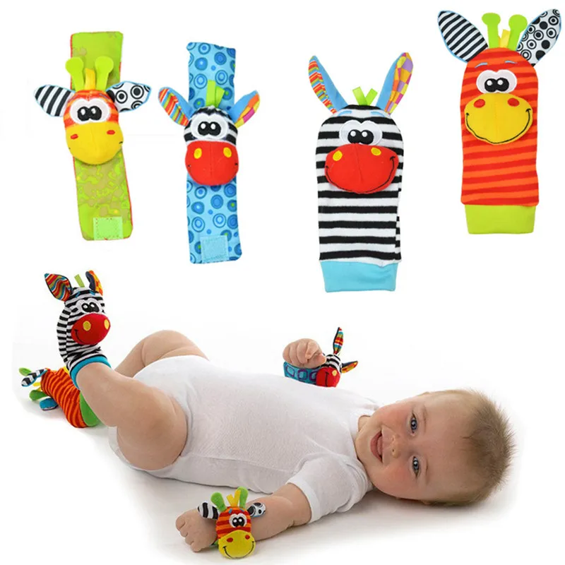 Детские игрушки-погремушки, погремушки на запястье, носки для ног, 0-24 месяцев, Sozzy, Мультяшные Детские Подарочные игрушки для детей, для маль...