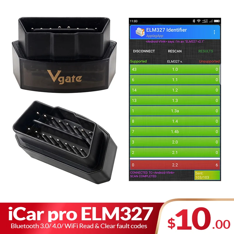 ELM327 V2.1/V1.5 Bluetooth PIC18f25k80 iCar pro V2.1 4 0/WiFi OBDII сканер кода ошибки KW903 Авто OBD2