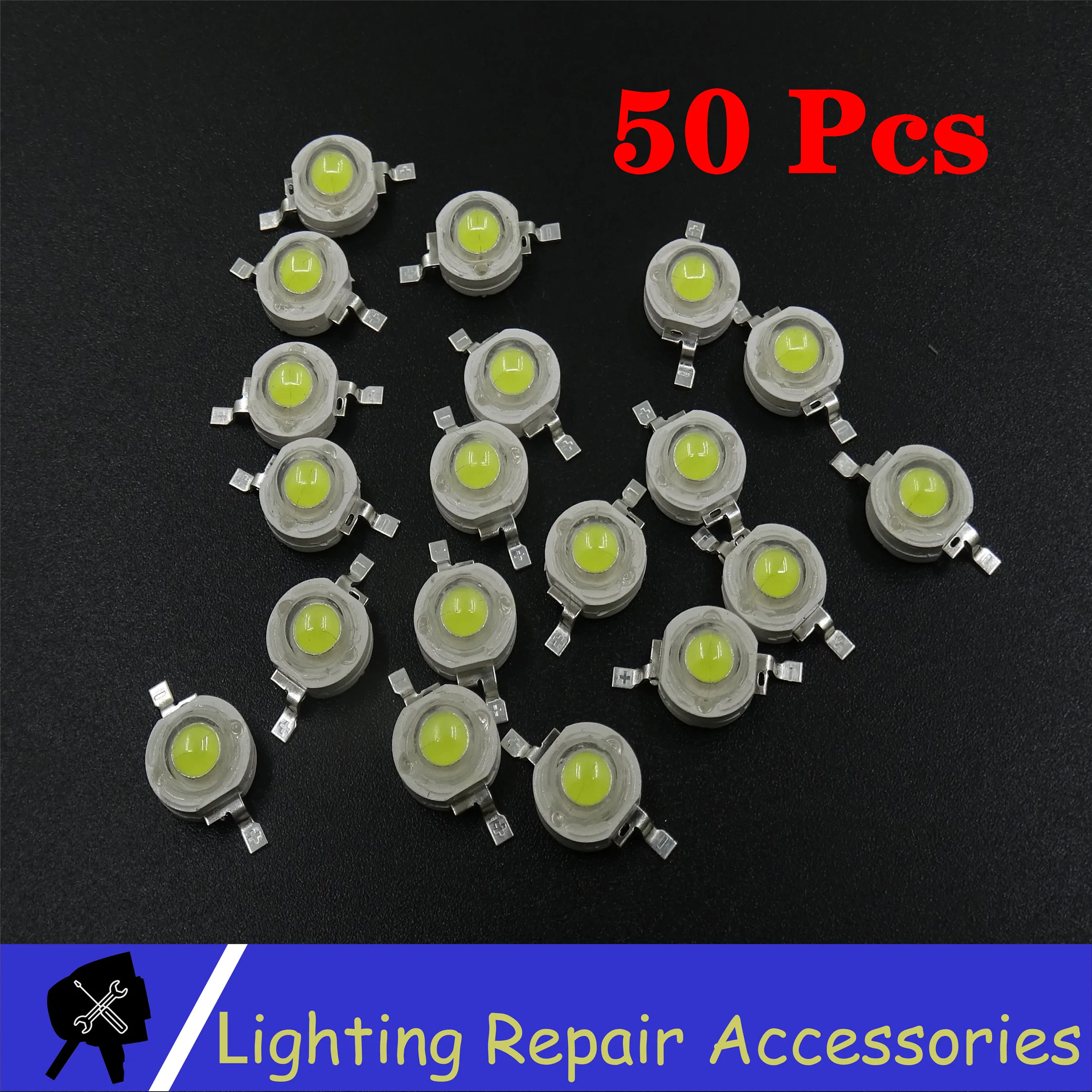 

50pcs/lot 3W / 1W White / Warm White / Red / Green / Blue LED Lamp Beads 3W LED Lamps For Stage Lighting Led Par Light Chip