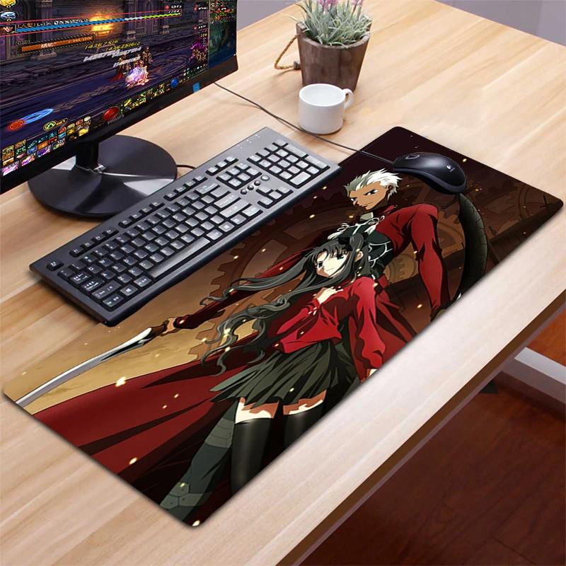 

Fate Stay Night Mouse Pad Mat Mousepad 90x40cm Natural Rubber Mouse pad Gaming Padmouse desk mat Computer Gamer keyboard Mouse