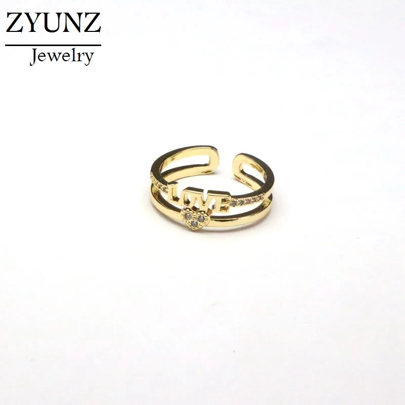 

5PCS, Love Letter rings, stackable rings, adjustable CZ ring, Dainty stackable rings