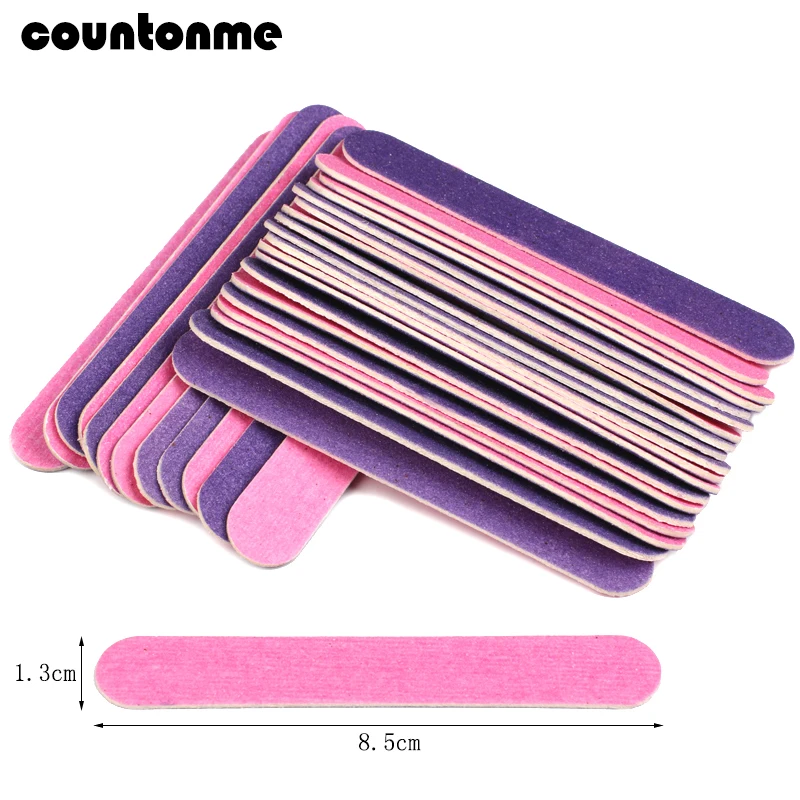 100pcs Double sided Wood Nail Files Disposable Mini Nail Manicure Tools grit 150180 85mm Pedicure sanding wood nail buffer