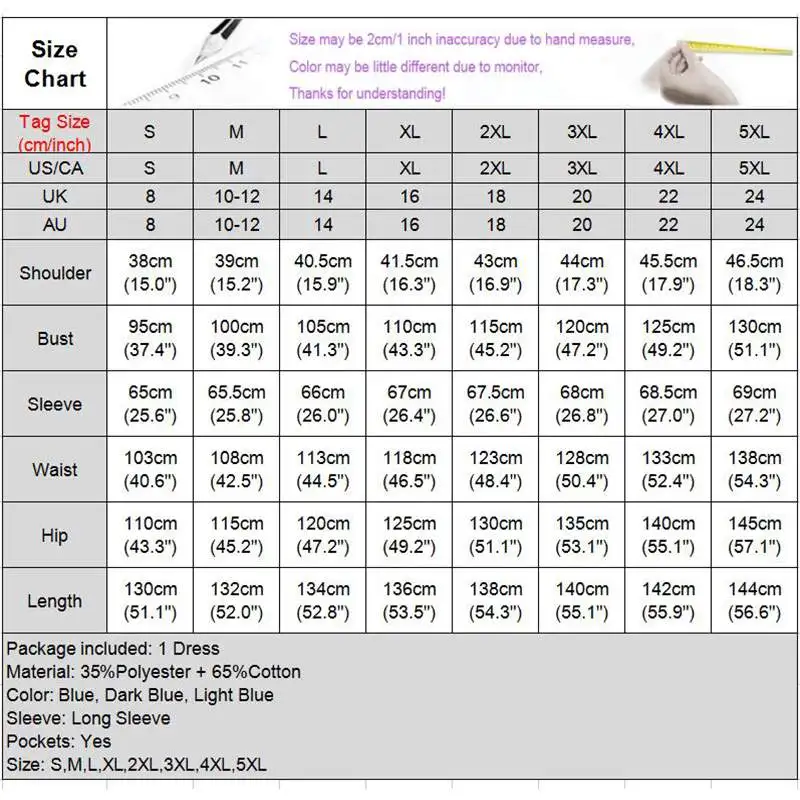 

Kaftan Dress Denim Sundress 2021 VONDA Women'Dress Long Sleeve Party Long Sundress Robe Femme Casual Vestidos Plus Size