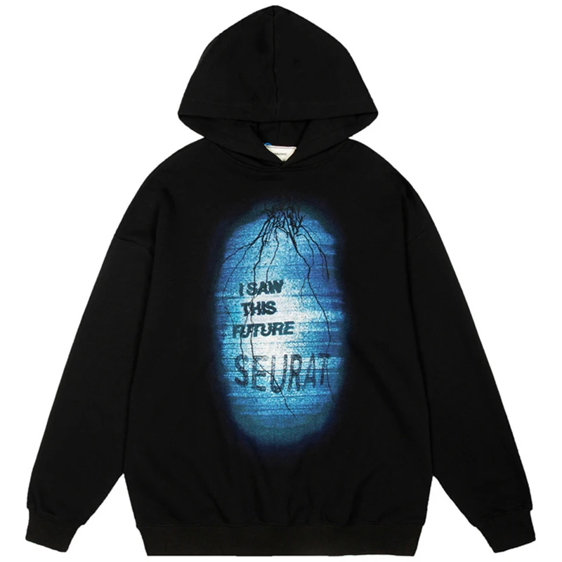 

Men Letters Print Casual Hoodie High Street Oversized Cotton Hip Hop Top Male Loose Simple Fashion Hoodies Pullover Sweatshirts