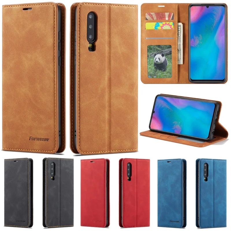 Кожаный чехол с магнитной застежкой для Huawei P20 P30 P40 Pro Lite Mate 20 30 Pro/Lite Honor 10