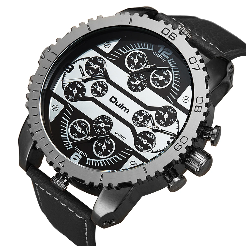 OULM спортивные кварцевые часы для мужчин есть большие чехол в стиле милитари
