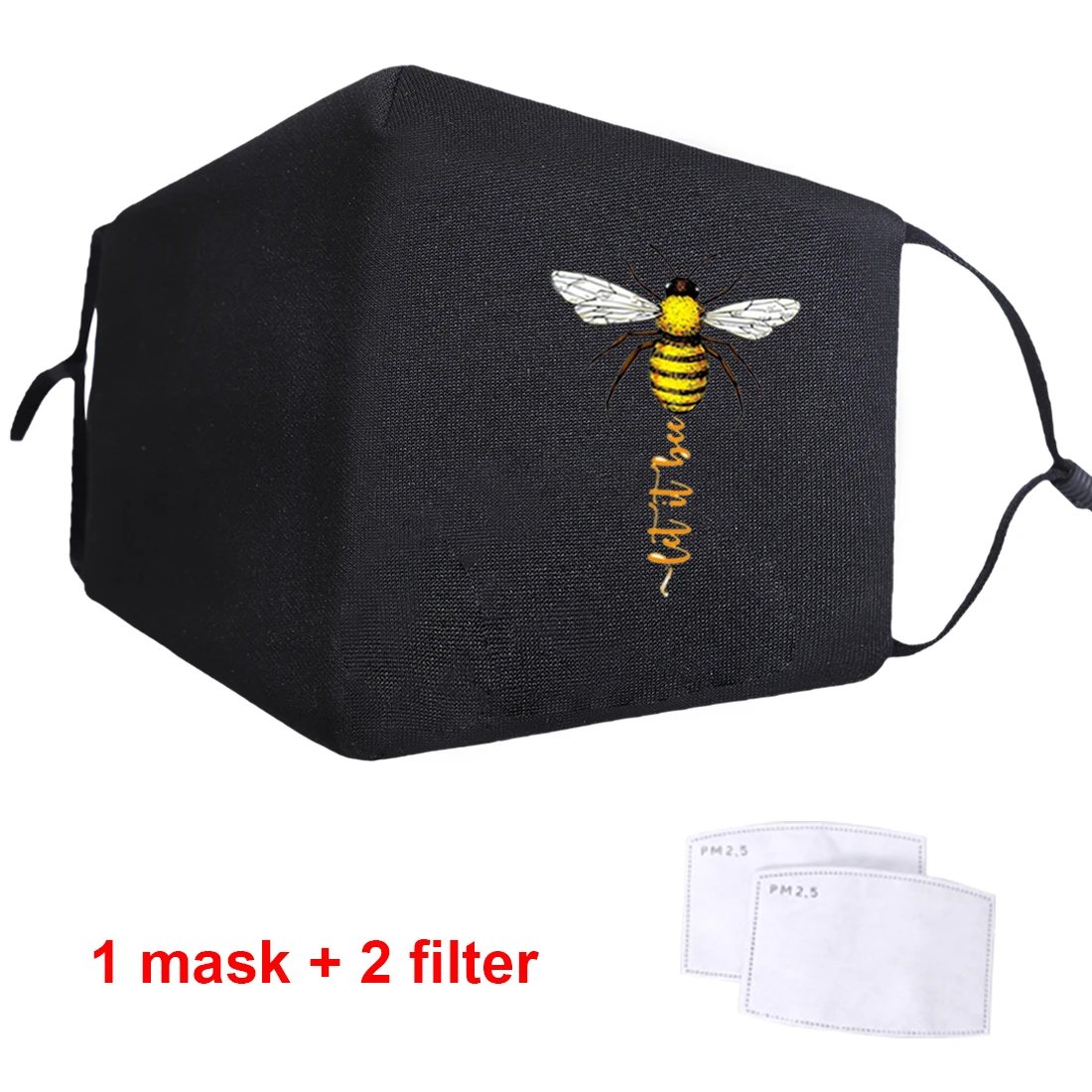 

Little bee Dustproof Mouth Masks Men Flower Feather Mask With PM2.5 Filters Women Anti Maske 2020 Warm Face Masque De Protection