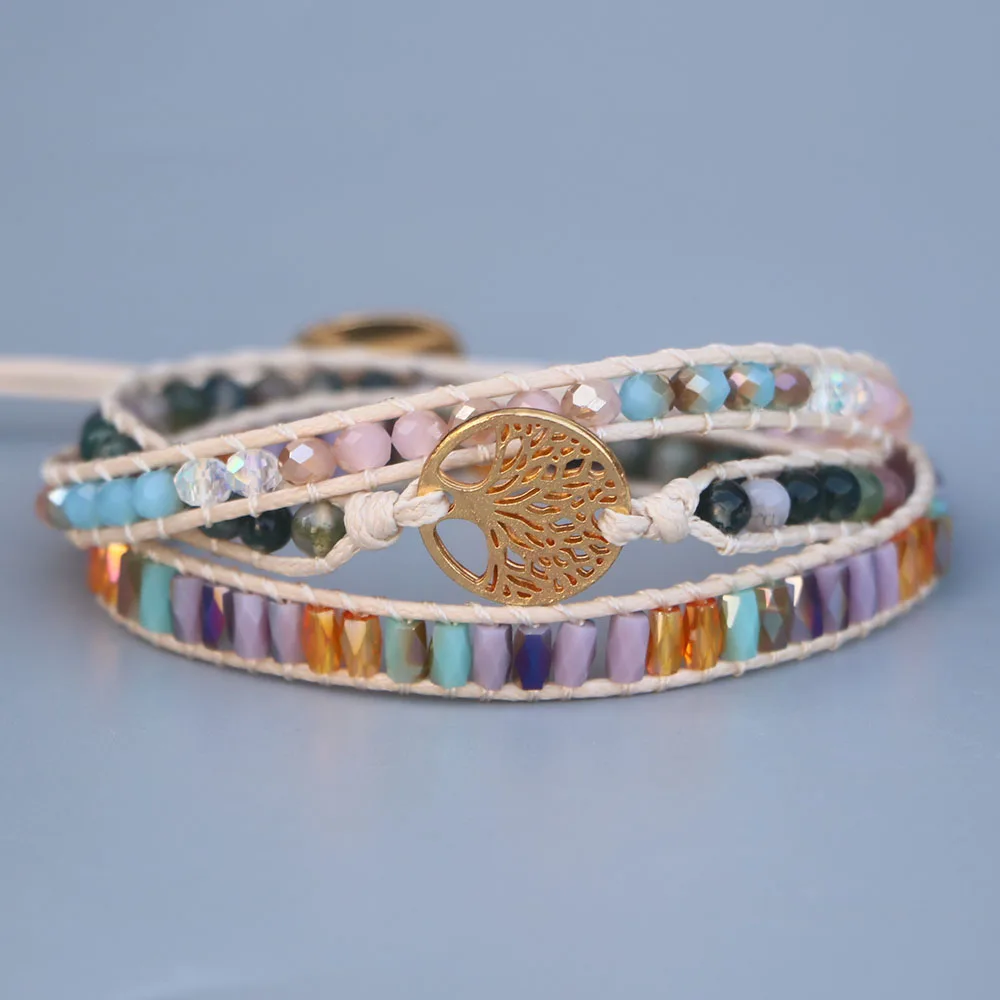 EDOTHALIA ручной работы на вощеном шнуре из обруч Древо жизни браслеты с брелоками