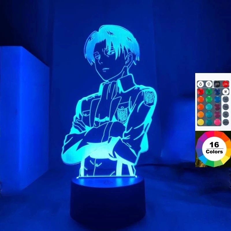 

Acrylic Table Lamp Anime Attack on Titan for Home Room Decor Light Cool Kid Child Gift Captain Levi Ackerman Figure Night Light