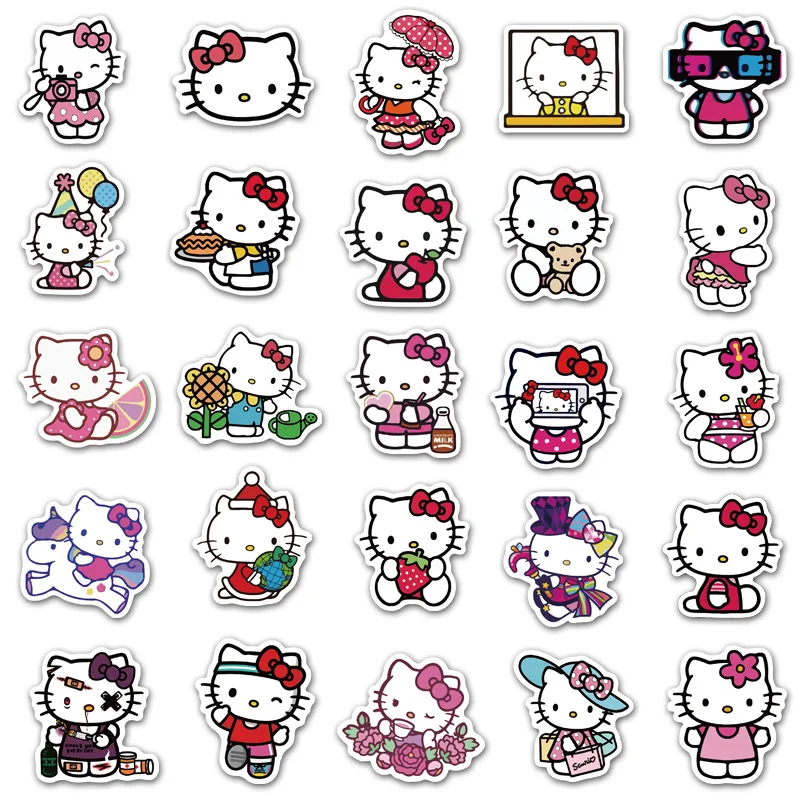 50 шт. милые наклейки kuromi s Hello наклейка Котенок для ноутбука девушки Sanrio моя