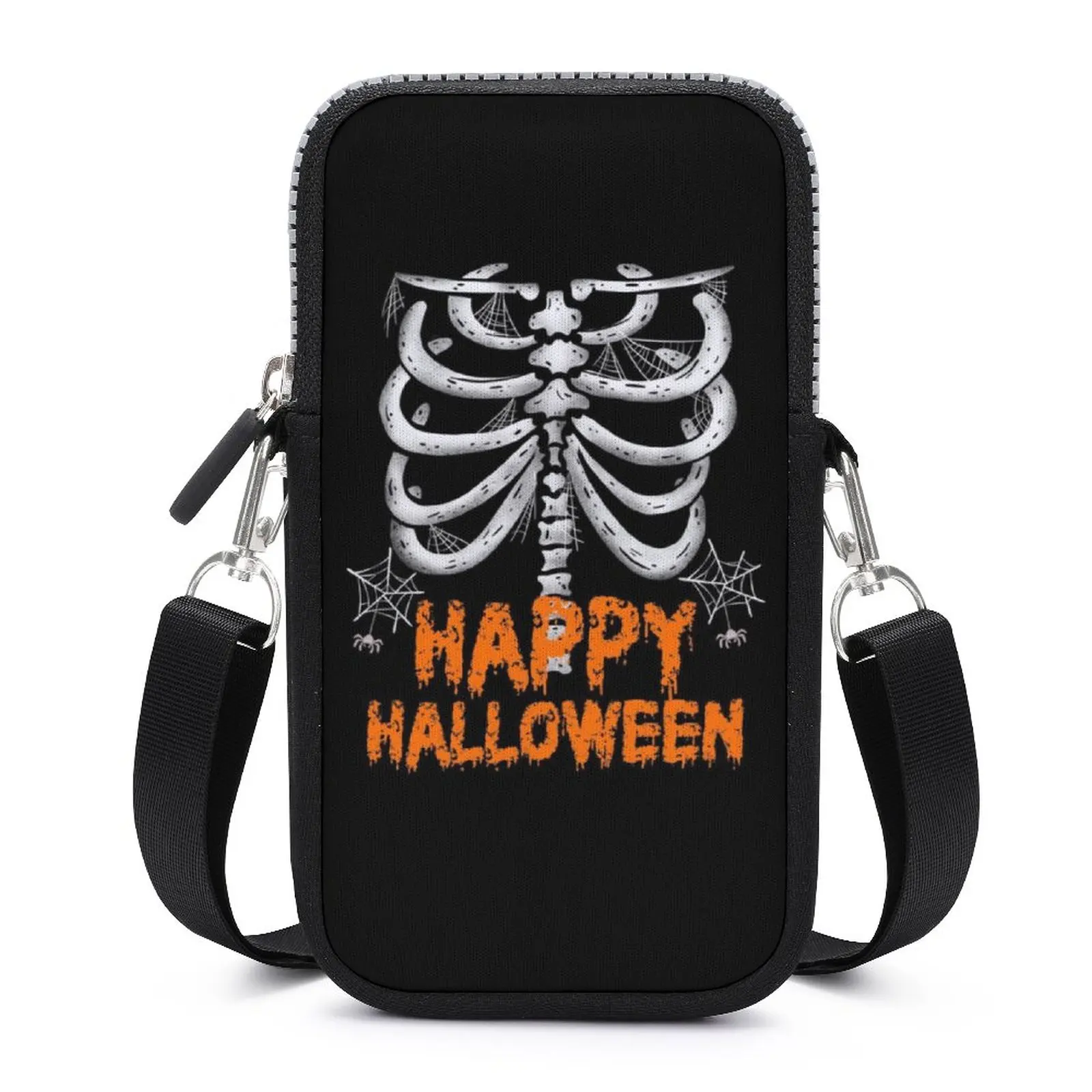 

Женская сумка через плечо с рисунком скелета