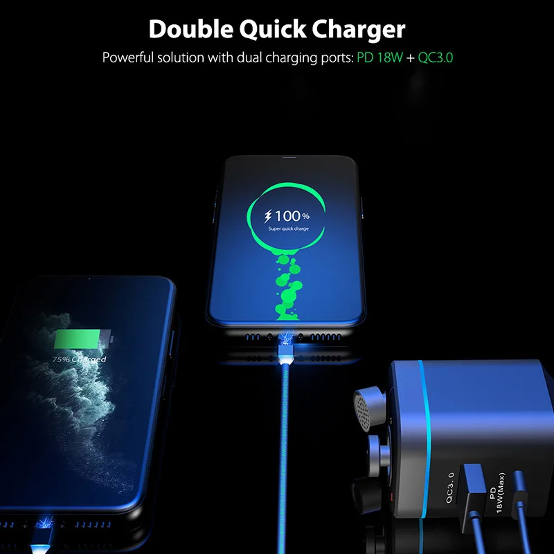 

CDEN FM transmitter car MP3 music player Bluetooth 5.0 Bluetooth Car Kit car PD18W USB-C car charger Quick Charging