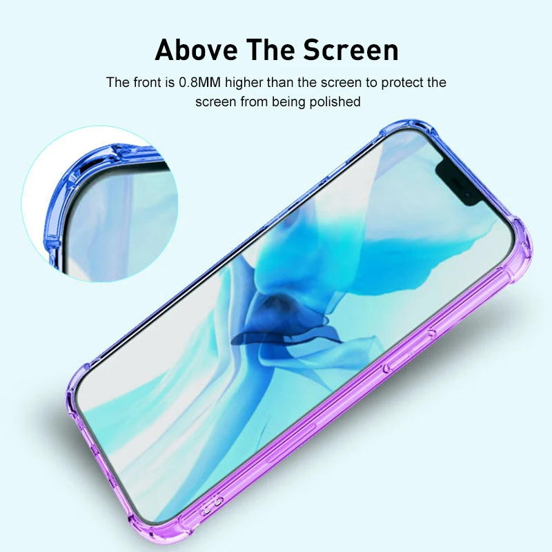 

Gradient Color Phone Cases For For IPhone 12 / Mini/ Pro/ Pro Max Anti-Scratch Shookproof Protective Cover For IPhone 12 Series