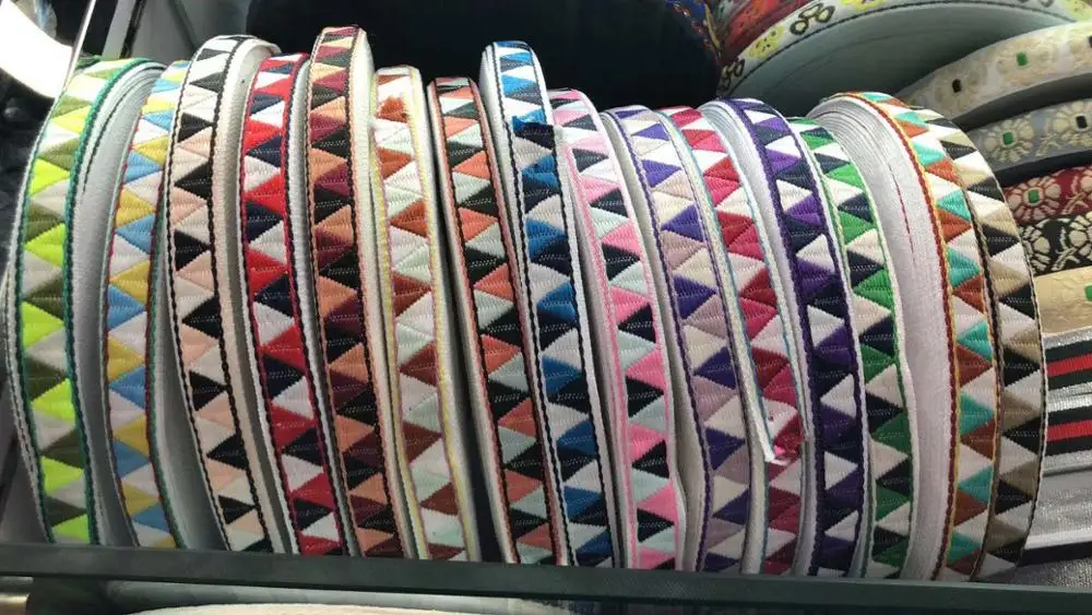 20yards/lots wide 2 cm Woven Jacquard Ribbon Trims triangular form geometric pattern for curtain and clothing accessory LS-2705 | Дом и сад