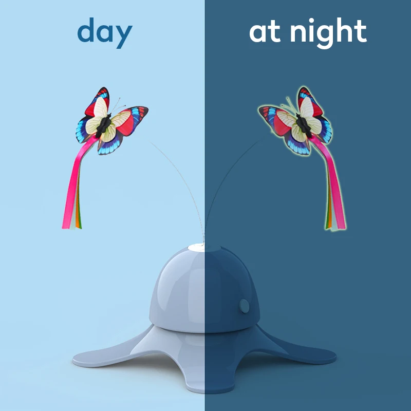 

Pet Cat Toy Electric Automatic Rotating Colorful Butterfly Funny Toys For Pets Cats Dogs Intelligence Trainning Amusement