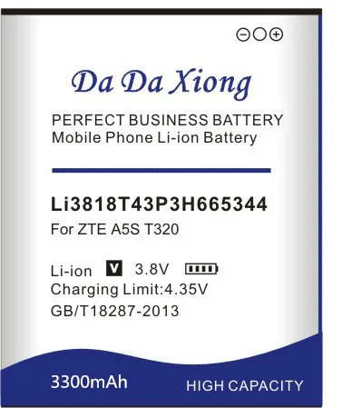 Аккумулятор DaDaXiong 3300 мАч Li3818T43P3H665344 для ZTE TWM AMAZING A5S Blade GF3 T320 Bateria | Мобильные