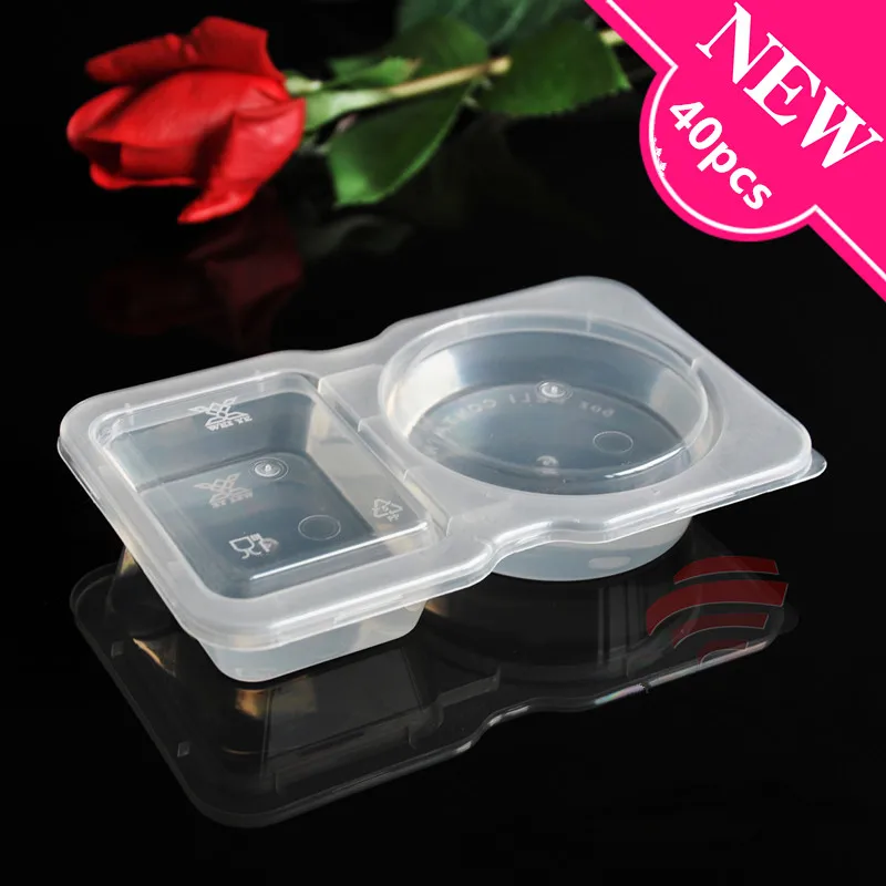 40 шт креативная Двойная Сетка прозрачный одноразовый контейнер для пищевых