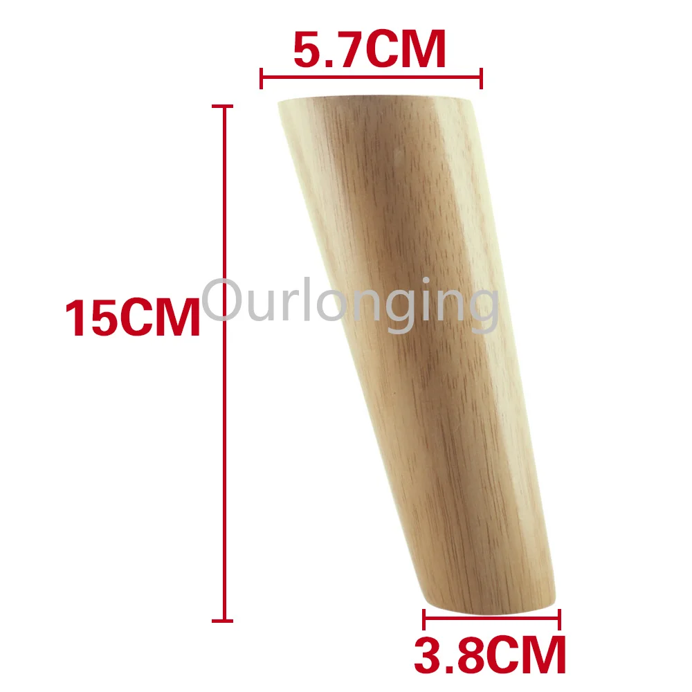 1 шт. дубовая древесина 150x57x38 мм наклонная ножка для мебели с железной пластиной